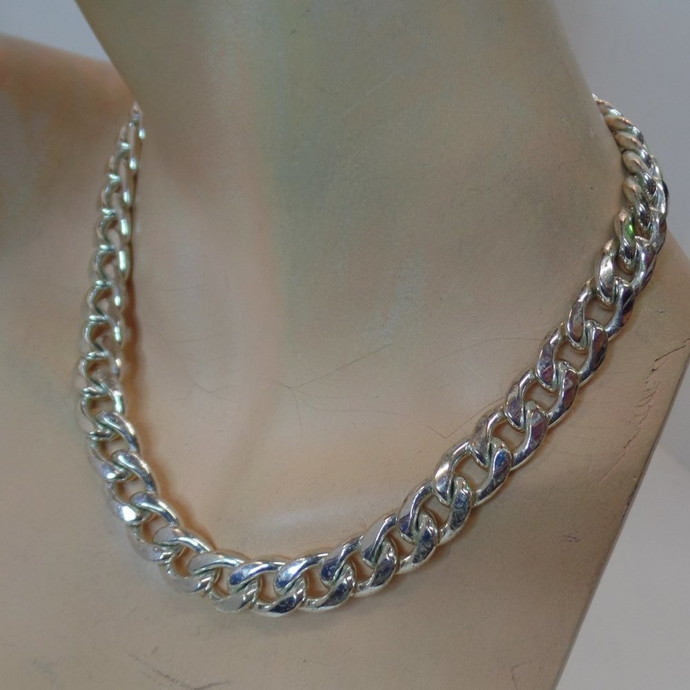 Mia Fiore Made in Italy Daydema Bronze Italy Silver Thick Chain Toggle Closure - Picture 1 of 11